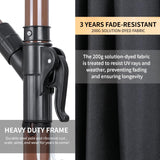 EchoSmile 10FT Solar Cantilever Patio Umbrella with 32 LED Lights and 8 Ribs, Cross Base, Tilt Adjustment, UV-resistant fabric for Deck, Pool, Garden, Backyard, Black EchoSmile