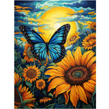 Maripabon 5D Sunflowers Diamond Art Painting Kits for Adults Butterfly DIY Round Diamond Art Kits Animals Flowers Picture Art for Home Wall Decor,11.8x15.7 inch (Style A) Maripabon