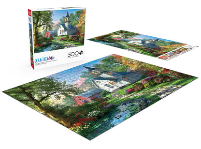 Buffalo Games - Dominic Davison - Little White Chapel - 500 Piece Jigsaw Puzzle for Adults -Challenging Puzzle Perfect for Game Nights - Finished Size is 21.25 x 15.00