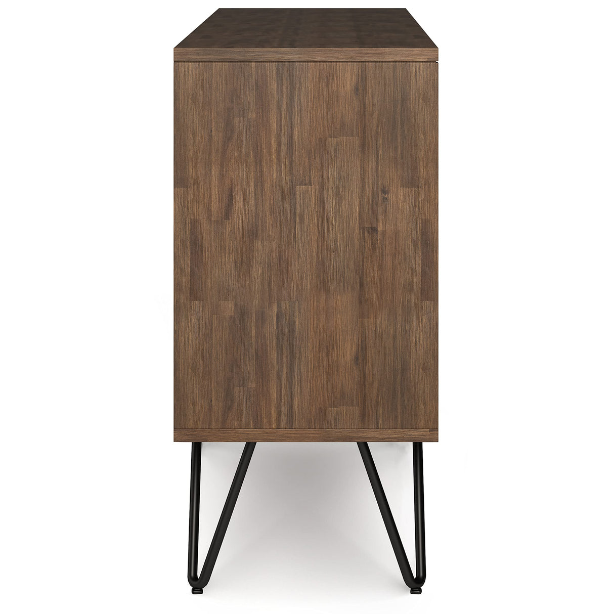 SIMPLIHOME Chase SOLID ACACIA WOOD and Metal 54 inch Wide Modern Industrial Low Bookcase in Rustic Natural Aged Brown SIMPLIHOME