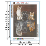 LYKEJI Cats Diamond Art Kits for Adults 5D Full Drill Diamond Painting Kit, Three Tiger Cross Stitch Art Kits Painting with Diamonds 11.8×15.7 Inch LYKEJI