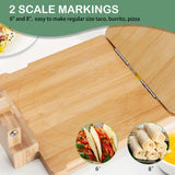ZUJJAFY Tortilla Press 8 Inch Bamboo Tortilla Maker with 50pcs Parchment Paper, Mexican Tortillera Presser Homemade Tortillas Pataconera Dough Press, Square ZUJJAFY