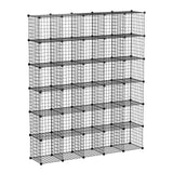 KOUSI 14"x14" Wire Cube Storage, Metal Grid Organizer, 30-Cube Modular Shelving Unit, Stackable Bookcase, Ideal for Living Room, Bedroom, Office, Garage KOUSI