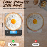 NASA-Grade 33lb Digital Kitchen Scale, Precisely Measures Grams and Ounces for Baking and Cooking,304 Stainless Steel TRUDIN