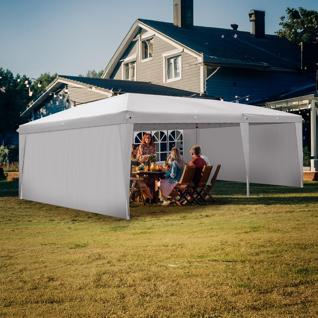 Outvita 10x20ft Ez Pop Up Canopy, Portable Instant Canopy Tent with 4 SideWalls for Outdoor Events, Party, Wedding, Birthday,Graduation Outvita