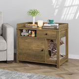 Cat Litter Box Enclosure Furniture,Llitter Box Enclosure with Shelves and Scratcher,Wooden Cat Litter Cabinet with Drawer,Cat Furniture Litter Box Lomojo