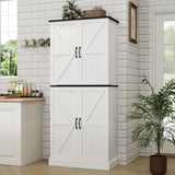 OtterOasis 72" Tall Pantry Cabinet, 31.5" W Larger Farmhouse Kitchen Pantry Cabinet with Barn Doors, Hidden Drawer and 4 Shelves, Wood Versatile Storage Cabinet for Kitchen, Dining Room, Living Room OtterOasis