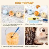 MXJSUA 4 Pack Cute Panda Owl Animals Paint by Numbers Kit with Framed Canvas for Ages 6-12 Kids, Paint by Numbers Kits for Children Beginners, Acrylic Oil Painting for Home Wall Decor Gift (8x8 inch) MXJSUA