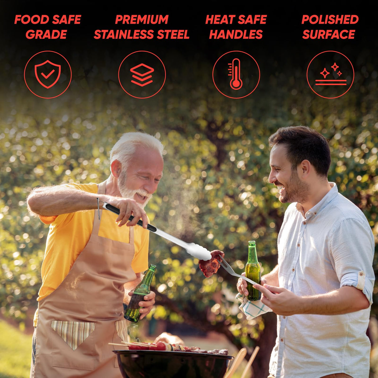 BBQ Accessories Grill Tools Set,Stainless Steel Barbecue Grill Accessories for Outdoor Grill,Barbecue Utensils Grilling Accessories Grilling Gifts for Men,Father's Day/Christmas/Thanksgiving Day Maywe Tanso