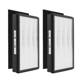 A2 Size H13 True HEPA Replacement Filter, Compatible with Filtrete Room Air Purifier Devices FAP-C02-A2, FAP-C03-A2, FAP-T03-A2, Part # 1150101, 2 HEPA + 2 Carbon pre-filters, 2 Pack WOCASE