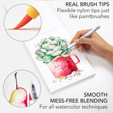 CHROMATEK 54 Watercolor Pens Set | Including 15 Page Pad & Online Video Tutorial Series | 4 Aquapens & 50 Unique Colors | Real Brush Pens | Easily Blendable, Vivid, Smooth | Professional Art Supplies CHROMATEK