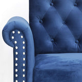 Furinno Bastia Vintage Modern Chesterfield Button Tufted Loveseat/Sofa Couch for Living Room, Navy Velvet Furinno