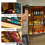 Dawselod 94.5in Large Wall Mounted Wine Rack,4-Tiers Liquor Bottles Floating Shelves Display Storage Organizer for Home Bar & Dining Room Decorative (94.5" W x 9.8" D x49.2 H) Dawselod