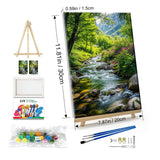 JOOZ Landscape Paint by Numbers Kit for Adults with Frame Mountain Paint by Number with Easel Forest Paint by Number for Adults DIY Flowers Paint by Number Canvas for Home Wall Decor 8 x 12 Inch JOOZ