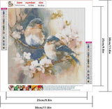 SHEGZHUC Diamond Painting Birds and Flowers 11.8x11.8 in Lovebirds Cherry Blossom Flower Cross Stitch Diamond Art Round Full Drill Diamond Painting for Wall Decor SHEGZHUC