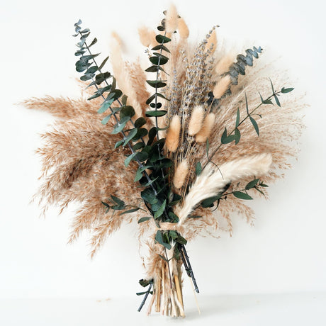 Green Pampas Grass Boho Bouquet – Exquisite Lavender and Eucalyptus Dried Flower Arrangements for Western Boho Decor – Rustic Flowers for Your Bohemian Home, Bedroom, and Wedding Table Décor YOJOYI