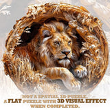 KAAYEE Wooden Puzzles for Adults, 3D Vision Effect Lion King Wooden Jigsaw Puzzles 100 PCS Unique Shape Advanced Wood Puzzle Adult, 3D Effect Flat Puzzle Birthday Gifts Family Game (S-8.5 * 8.5 in) KAAYEE