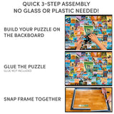 Funwares 20x27 Puzzle Frame – Sleek Matte Black Finish, Easy Assembly, No Glass/Plastic Cover Included, Lightweight Frame, Fits Most 1000 Piece Puzzles, Secure Fit with Built-In Hanging Hooks Funwares