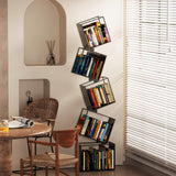 YTDnova 5-Tier Metal Bookshelf – Modern Geometric Narrow Bookcase with Matte Black Finish, Tall Storage Organizer Display Shelf for Living Room, Bedroom, Office, Small Spaces YTDnova