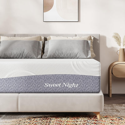 Sweetnight King Mattress, 12 Inch Gel Memory Foam Mattress for Comfy Sleep & Pressure Relief, Plush Foam Mattress with Motion Isolation, Mattress in a Box, Luna,Gray/White