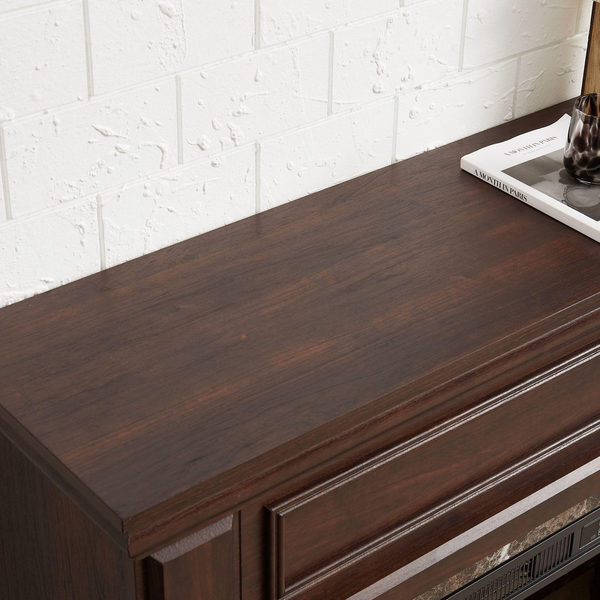 42" Electric Fireplace with Mantel, Portable Freestanding Wood Stove Heater, 23" Electric Fireplace Insert,1400W Realistic 3D Flame Stacked Stone Surround, Remote Control (Cherry, 42" W 40" H 14" D) CKEASEAN