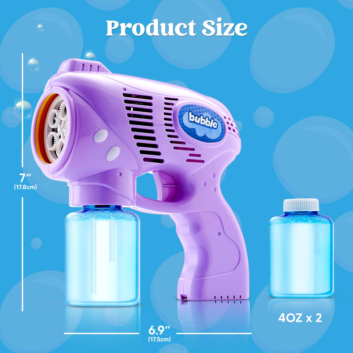 JOYIN 2 Bubble Guns with 2 Bottles Refill Solution, Bubble Machine Gun for Kids, Toddlers, Party Favors, Summer, Outdoors Activity, Wedding, Easter, Birthday Gift JOYIN