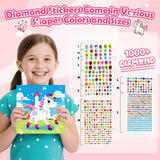 Gem Art Sticker Kit, Arts and Crafts for Kids Age 4-12, 8 Unicorn Princess Themes Diamond Art Kit, Gemstone Sticker Crafts Christmas Birthday Gifts for Girls Ages 4,5,6,7,8 Year Old (Unicorn) Fortand