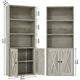 IRONCK Industrial Bookshelves and Bookcases with Doors 11.8 in Depth Set of 2 Floor Standing 5 Shelf Display Storage Shelves Bookcase Home Decor Furniture for Home, Office, Living Room, Bedroom IRONCK