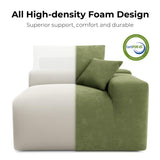 LIKIMIO 120" Modern L-Shaped Modular Sectional Sofa for Living Room, Corduroy Upholstery Green, Oversized 3-Seater Couch with Deep Seat and Movable Ottoman – No Assembly LIKIMIO