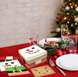 Gift Boutique 120 Christmas Character Cocktail Beverage Napkins Holiday Disposable Paper Napkin Cute Xmas Winter Snowman Reindeer Elf & Santa Belt Dessert Napkins for Home Dinner Buffet Party Supplies Gift Boutique