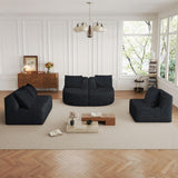 144" Oversized Sectional Couches for Living Room, Modern Luxury Chenille 5-Seater Sofa, Deep Seat Curved Cloud Couch, Modular Sofa with Chaise Lounges & 5 Pillows, No Assembly Required (Black) IZLKQC