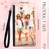 Sweetude Sublimation Wallet Leather Zipper Blank Card Holder Bag Women's Travel Clutch Wristband DIY Craft for Women Gift Office Travel Work Supplies (2 Pcs) Sweetude