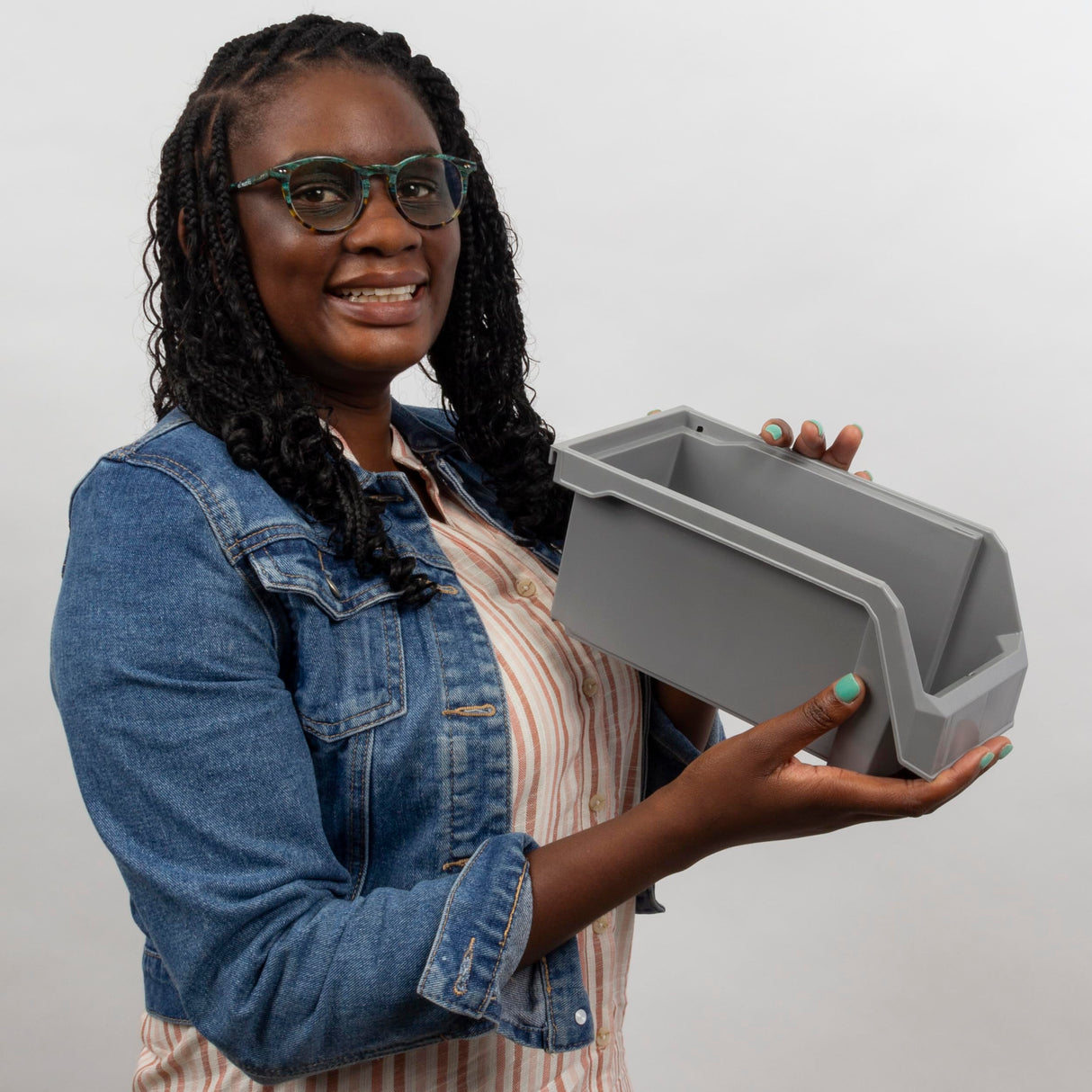 ReadySpace Plastic Containers for Organizing and Storage Bins for Closet, Kitchen, Office, Garage or Pantry Organization, Stackable Bins, Medium (11" x 5" x 5.5"), 8-Pack, Clear ReadySpace