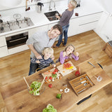 oridom Expandable Bamboo Kitchen Drawer Organizer for Cutlery and Utensils, Adjustable Bamboo Wood Cutlery Tray in Drawer for Flatware and Silverware in Kitchen, (Natural) oridom