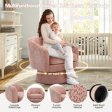 360°Swivel Accent Chair with Arms,Cozy Round Chenille Fabric and Soft Cushion Arm Chair for Living Room Bedroom Reading MilleLoom