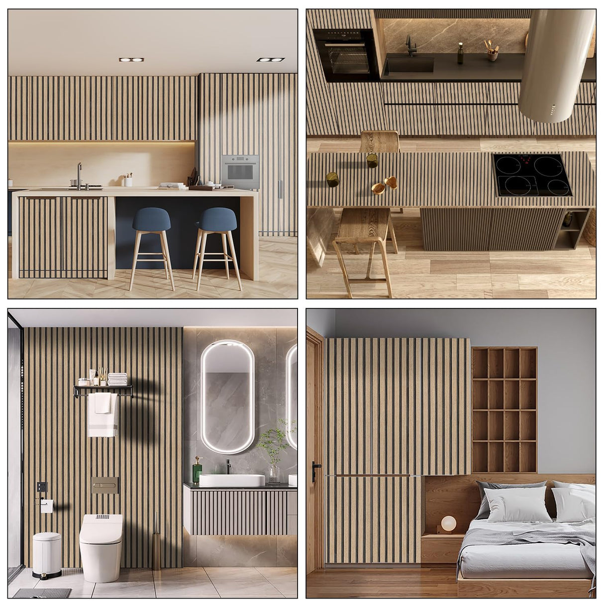 LOVADA Wood Slat Wallpaper Peel and Stick - 17.5'' x 100'' Self Adhesive Contact Paper for Walls, Wood Panel for Easy DIY Wall Decor (Brown) LOVADA