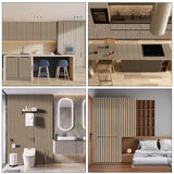 LOVADA Wood Slat Wallpaper Peel and Stick - 17.5'' x 100'' Self Adhesive Contact Paper for Walls, Wood Panel for Easy DIY Wall Decor (Brown) LOVADA