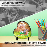 Beclumas 6 Pack 5.7" X5.7" Sublimation Slate Blanks,Heart Heat Thermal Transfer Stone Slate Picture Frame Plaque with Display Stand for Desktop Souvenir DIY Personalized Custom Gift Design Beclumas