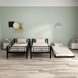 AYUYK Twin Over Full Bunk Bed, 3 in 1 Triple Bunk Beds, Sturdy Steel Triple Bunk Beds Frame with Guardrails and Strong Ladders, Metal Bunk Bed for Kids/Teens/Adults (Black, Twin Over Twin) AYUYK