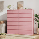 Pink Tall 7 Drawer Dresser for Bedroom, Modern Wood Closet Dressers & Chests of Drawers with Jewelry Storage, 23.6" L*15.8" W*47.5" H in Large Vertical Dresser for Bedroom, Living Room, Nursery Jocoevol