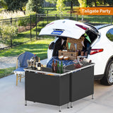 VINGLI 43" Foldable Portable Bar Table with 3-Tier Shelves for Events and Outdoor Use VINGLI
