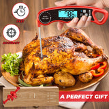 GDEALER Meat Thermometer Digital Instant Read Food Thermometer Waterproof Ultra-Fast for Grill Cooking Kitchen with Backlight & Calibration GDEALER