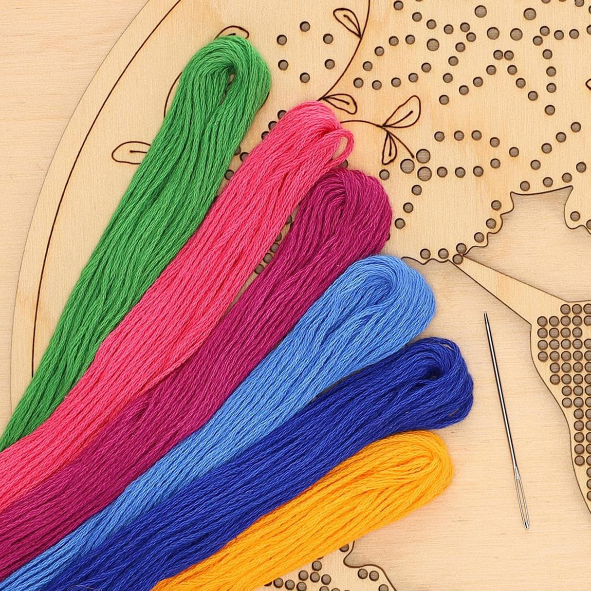 LEISURE ARTS Wood Stitched String Art Kit with Floral Hummingbird in Hoop - Adult Or Kids Craft - Craft Kits for Teens String Art Kit for Adults 3D 3D Kids 9" LEISURE ARTS