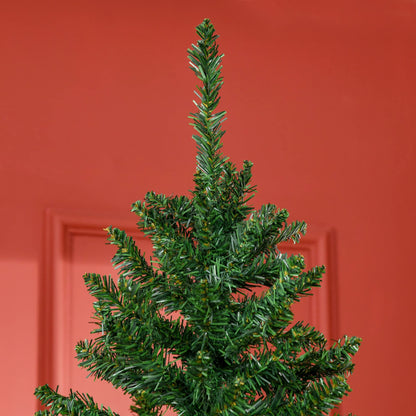 HOMCOM 7' Tall Unlit Slim Fir Artificial Christmas Tree with Realistic Branches, and 865 Tips, Green