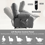 KWKSV Power Lift Recliner Chair for Elderly with Vibration Massage and Lumbar Heating Electric Recliner Sofa with Cup Holders and USB Charge Port for Living Room Comfort KWKSV