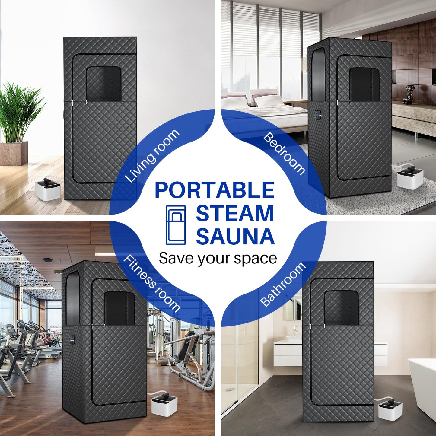 TOREAD Portable Steam Sauna Box for Home, Personal Steam Home Sauna Tent at Home Sauna with 2.6L 1000W Steamer Remote Control,Portable Sauna Box for Weight Loss