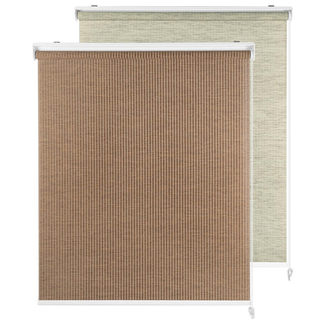 RED GRAPES Roller Window Shades Light Filtering Bamboo Blinds Window Shade Roll Up and Down Blind for Porch Patio Indoor Outdoor Easy to Install(36" W x 72" H, Chocolate) RED GRAPES