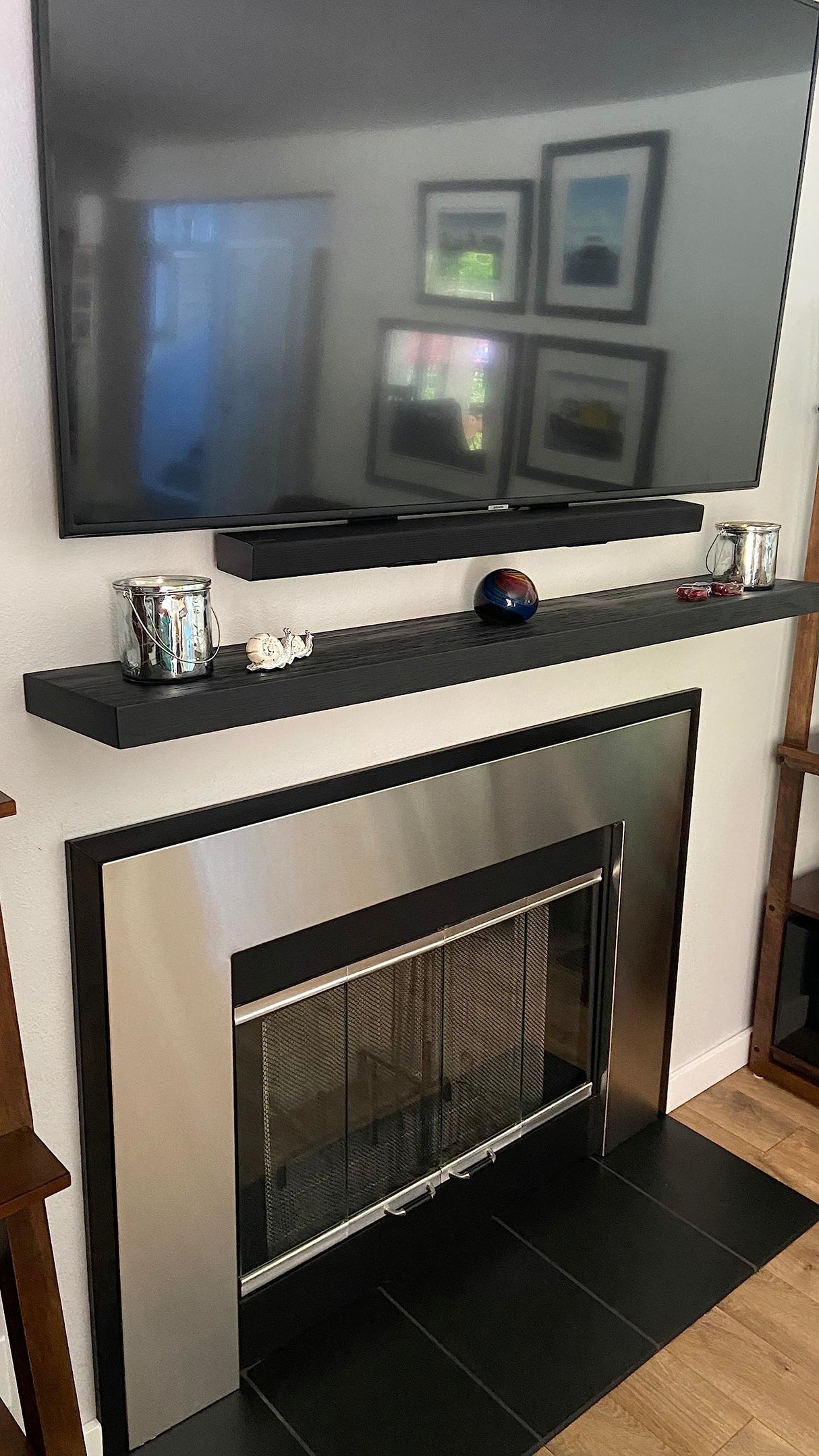 Joel's Antiques - 72 Inch Wooden Floating Shelves for Wall - Made of Natural Wood - Long Heavy Duty Rustic Fireplace Mantel & Book Shelf - Perfect for Living Room - Mocha 72x8x2 in joelsantiques