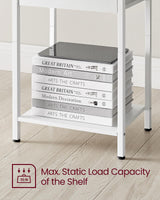 VASAGLE Nightstands, Set of 2 Side Tables with Fabric Drawer, 24-Inch Tall End Tables with Storage Shelf, Bedroom, White ULGS221W14 VASAGLE