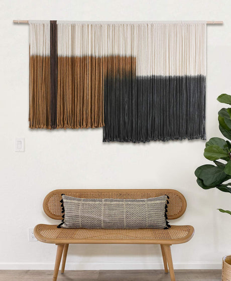 Macrame Wall Hanging Large Dip Dye Tapestry Fiber Wall Art Boho Bedroom Décor 59''W*35''L Flber